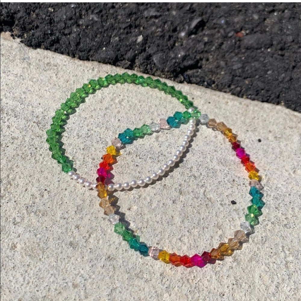 Swarovski hand made crystal/pearl beaded bracelet